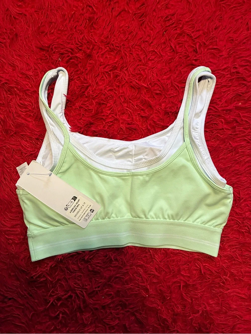 ALO Yoga Mint Green Sports Bra with Scoop Back